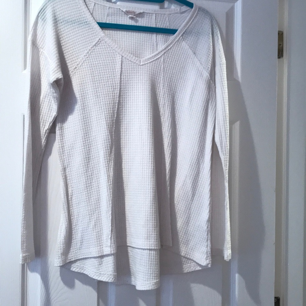 White waffle long sleeve size medium
